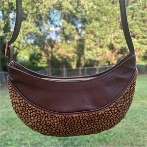 Borbonese leather/hide shoulder purse 👜